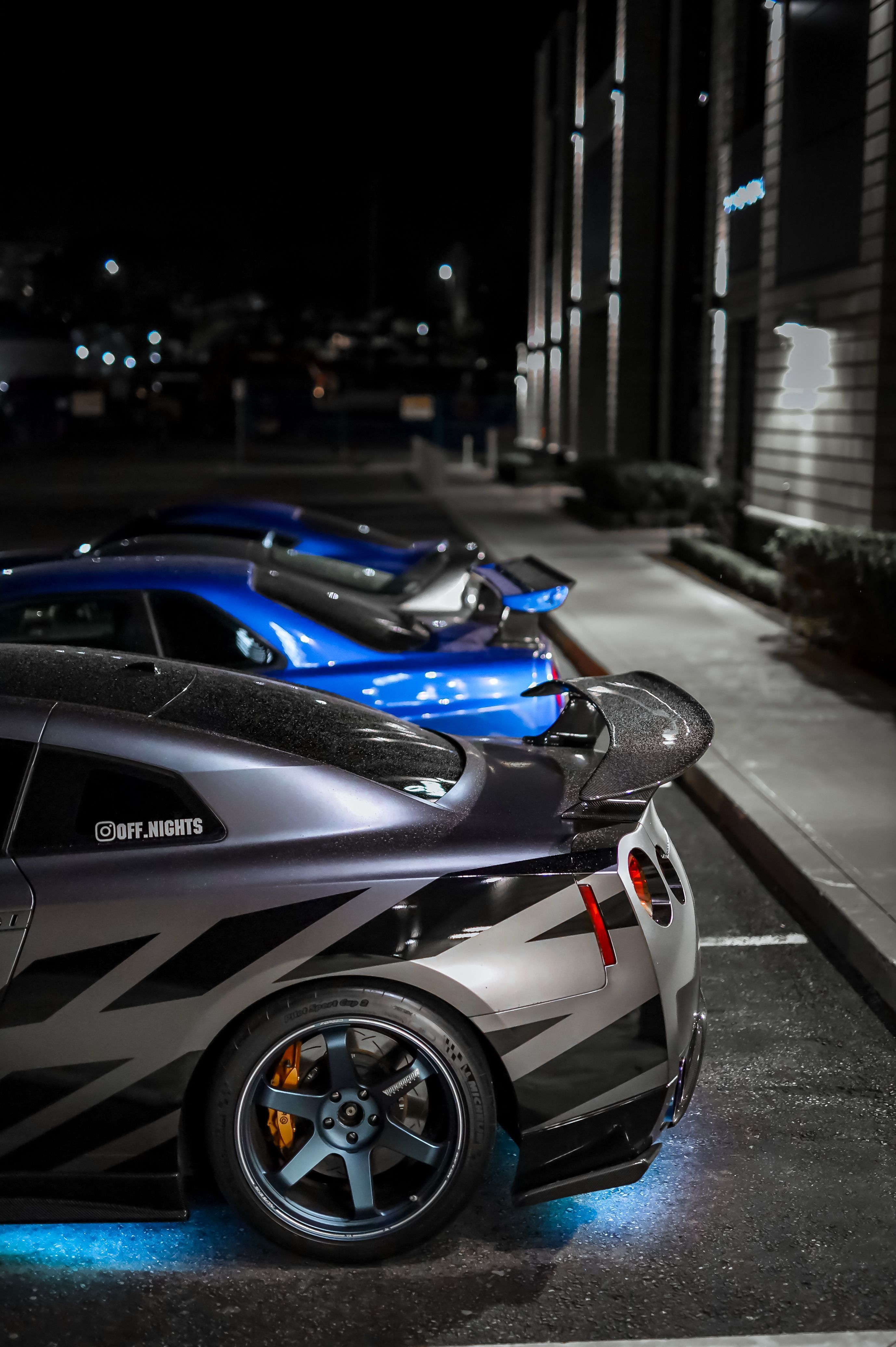 2757x4144 Japanese Sports Cars on the Parking Lot at Night · Free