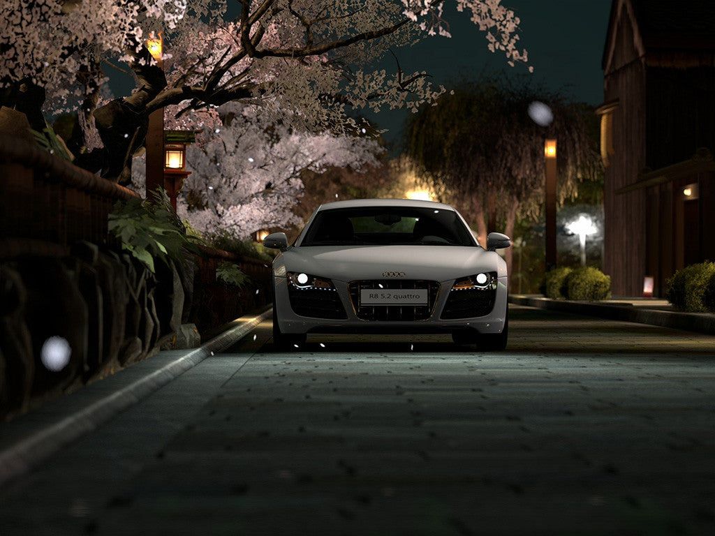 1024x768 Audi R8 Japan Night Poster