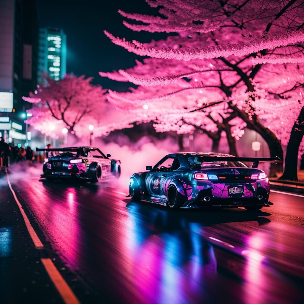 1024x1024 Japan drift night Punk Drift Race in Tokyo