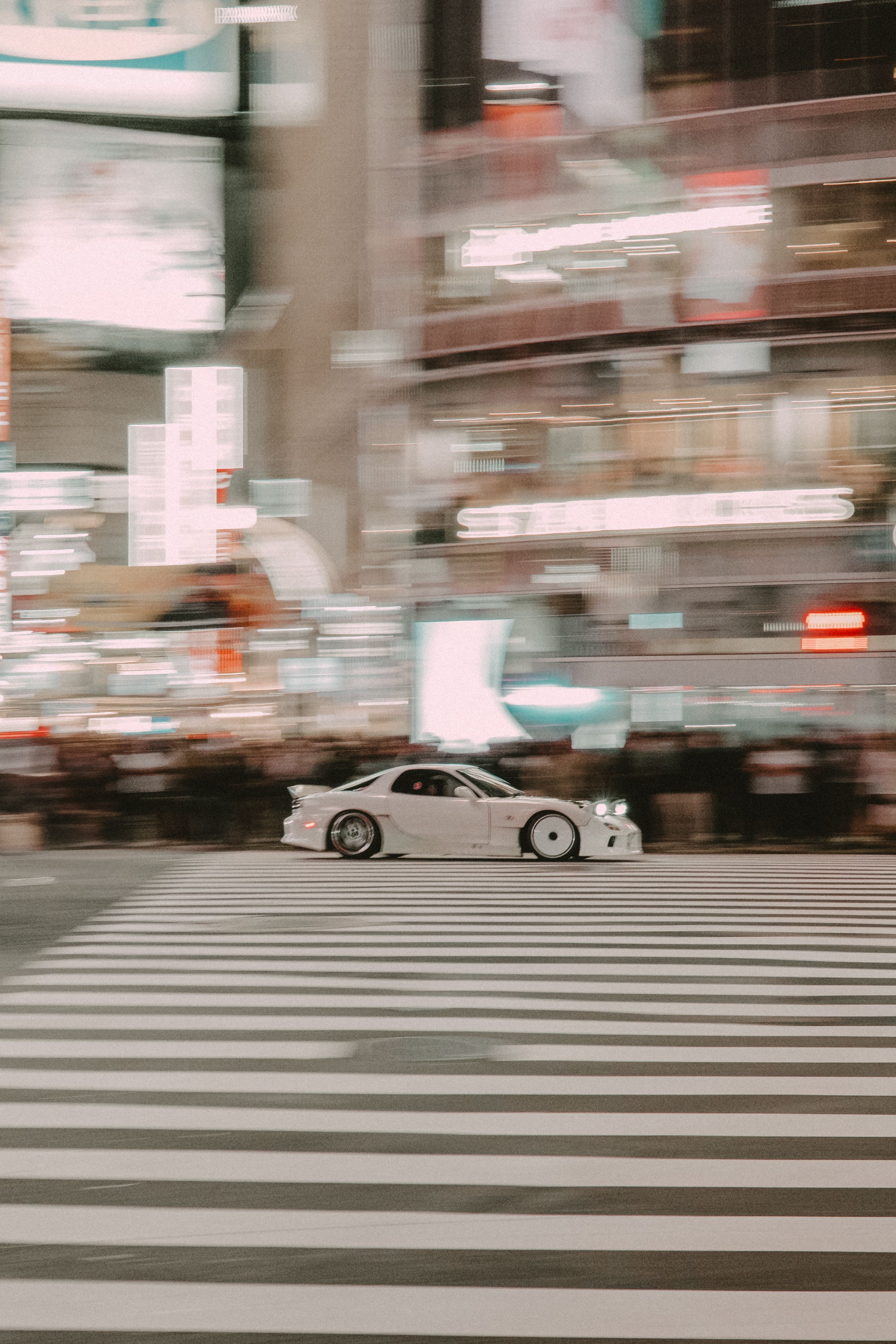 3115x4673 High Speed Car On Tokyo Crosswalk At Night · Free
