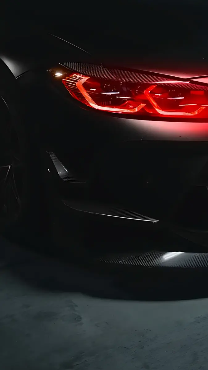 674x1198 Black BMW with red eyes wallpaperk wallpaper for mobile wallpaper