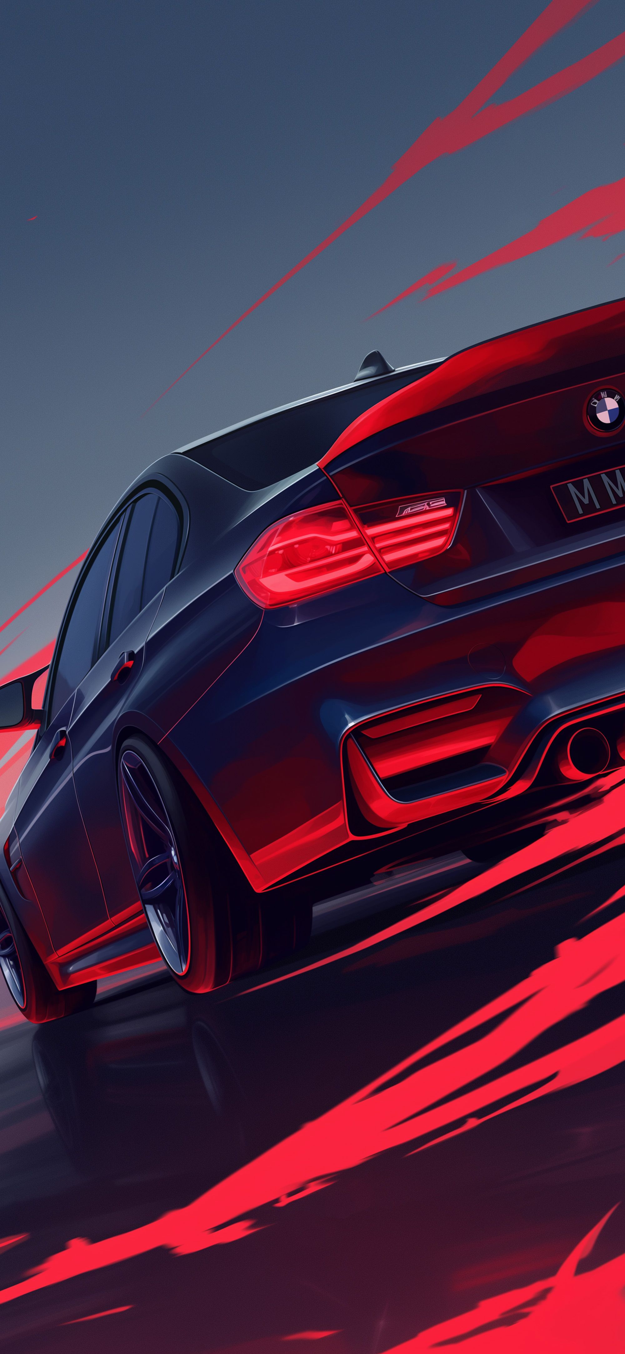 2000x4329 Dynamic Black BMW M3 Speed Wallpaper Phone Wallpaper
