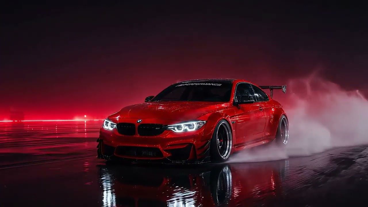 1280x720 BMW M4 Night Ambience Hours 4K Car Background For TV Projector & Screensaver