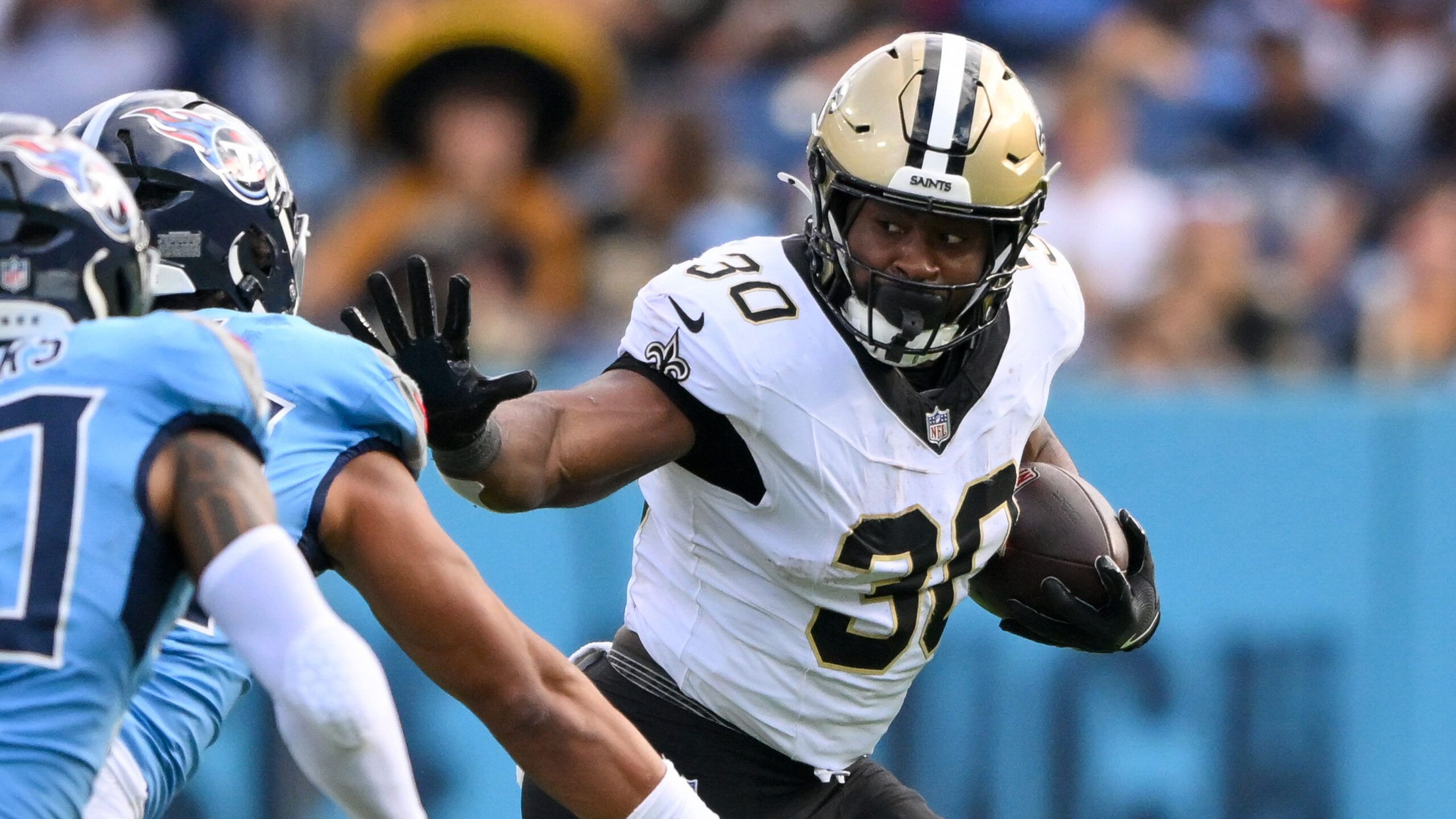 2560x1440 Saints RB Audric Estimé should see bulk of carries at Atlanta