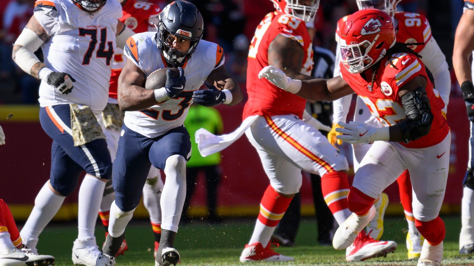 1600x900 Broncos rookie Audric Estime runs with expanded role: He's a handful