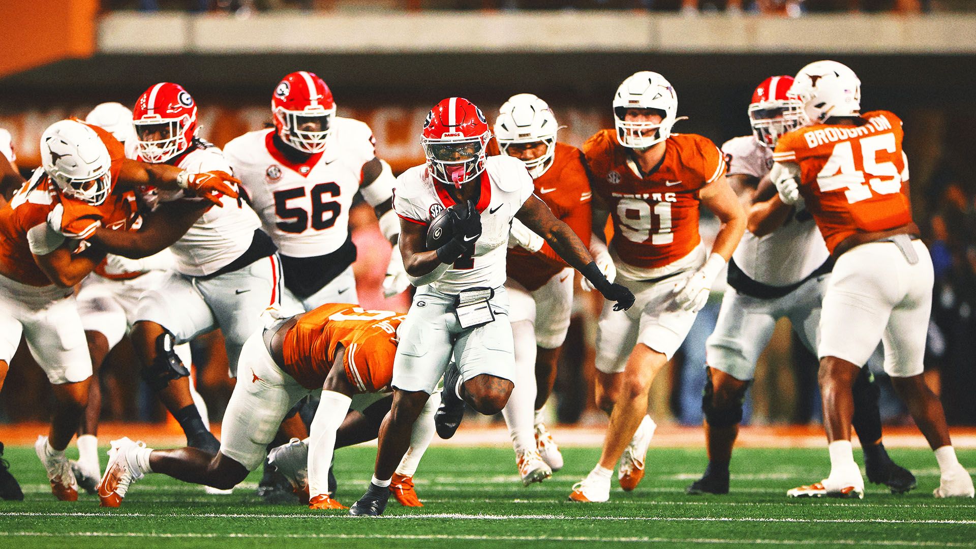 1920x1080 No. 5 Georgia knocks off No. 1 Texas 30- with Trevor Etienne running for 3 TDs