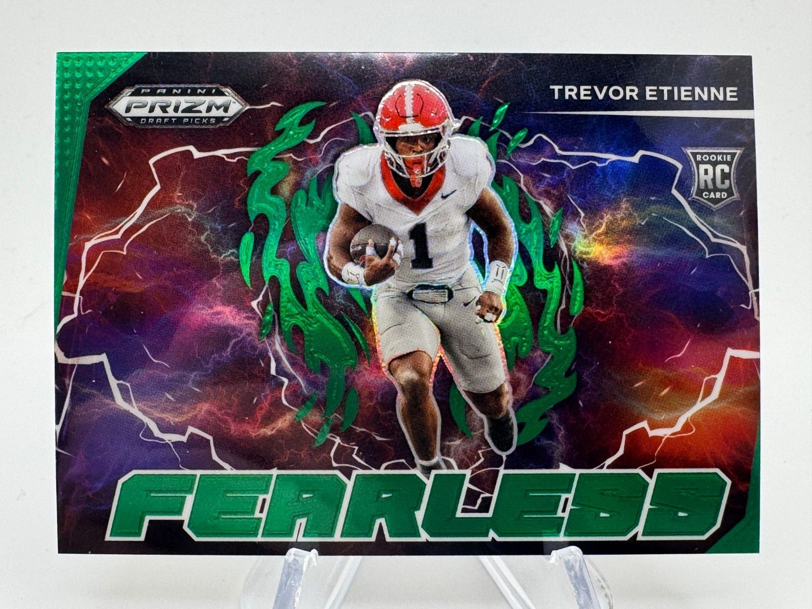 1600x1200 Prizm Draft Picks TREVOR ETIENNE Rookie Green Prizm Fearless #FTEE