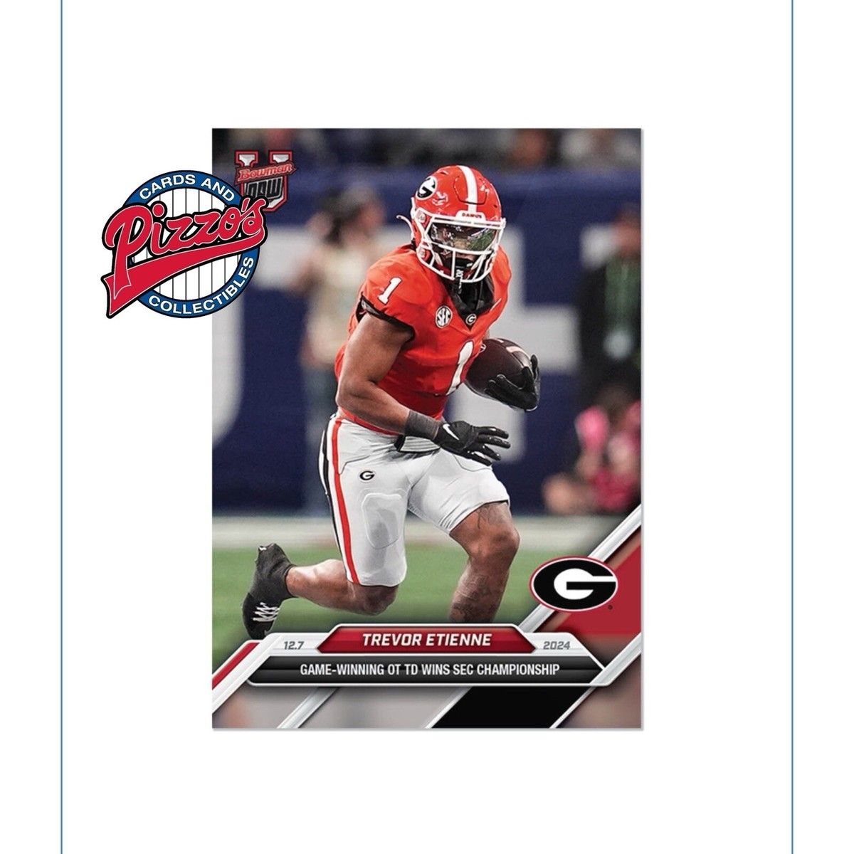 1200x1200 Trevor Etienne SEC Champion 2024 Bowman U NOW Football Card 54 In Hand