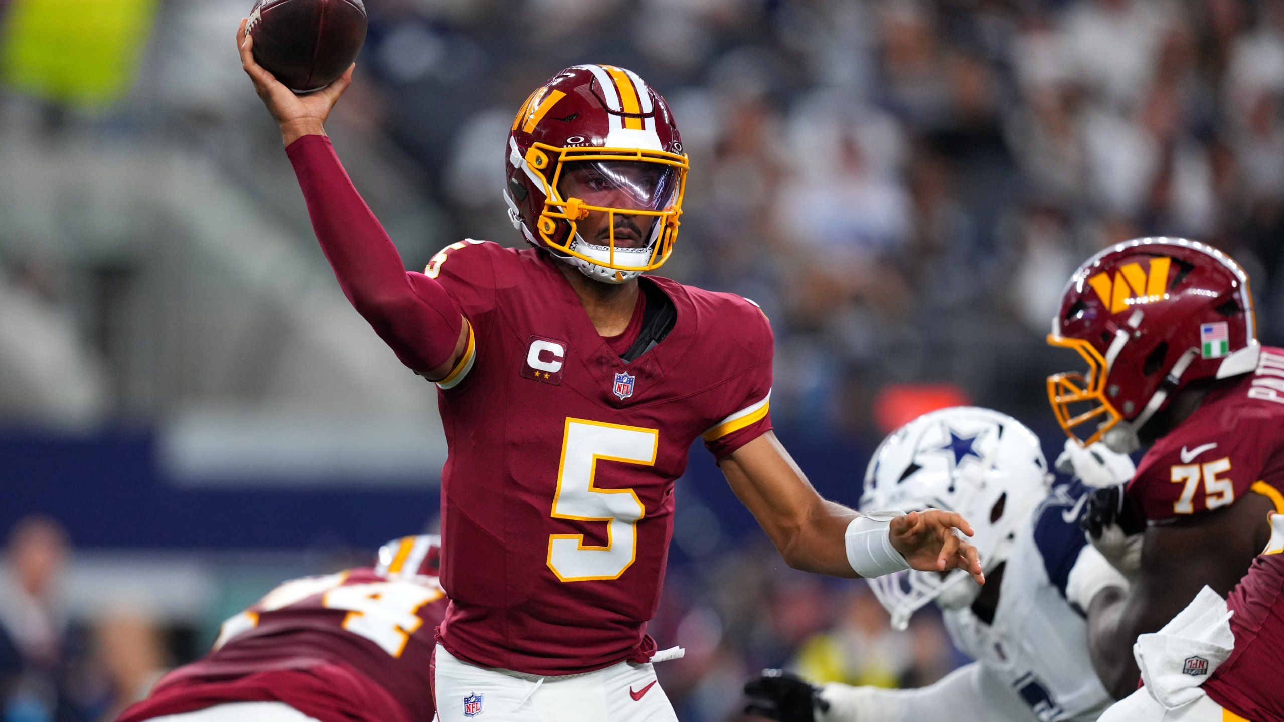 2560x1440 Jayden Daniels is set to return but Commanders have other key injuries ahead of matchup with Giants. DC News Now
