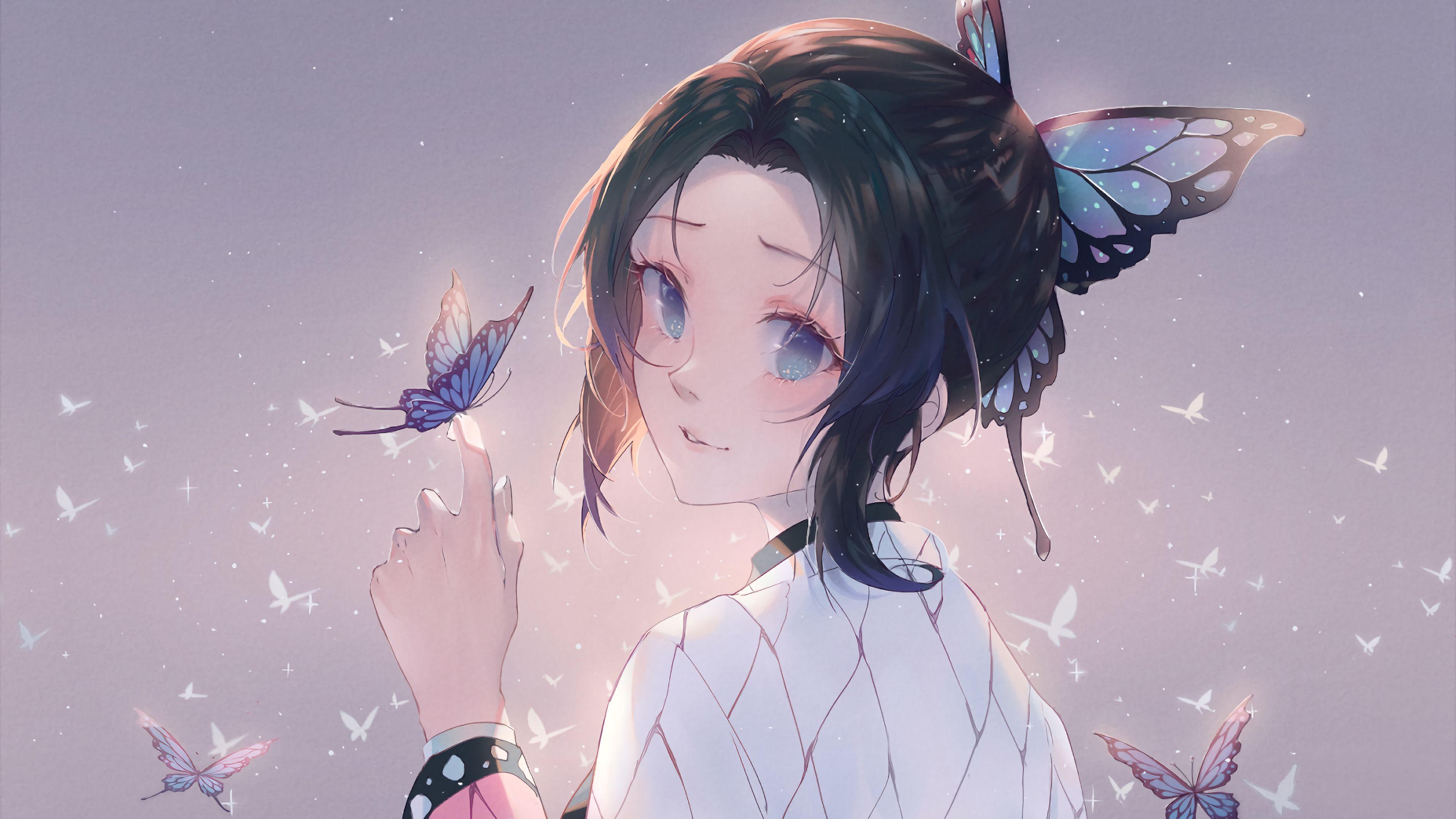 3840x2160 Shinobu Kocho Kimetsu No Yaiba Wallpaper