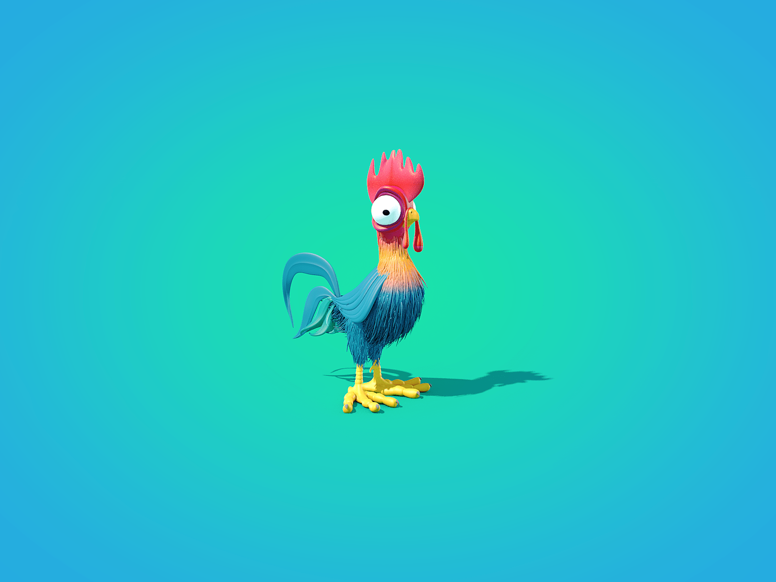 1600x1200 Chicken Moana Wallpaper
