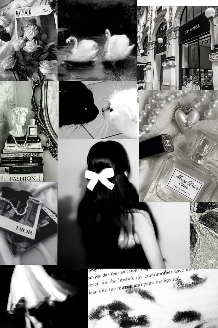 736x1104 coquette aesthetic picture black and white