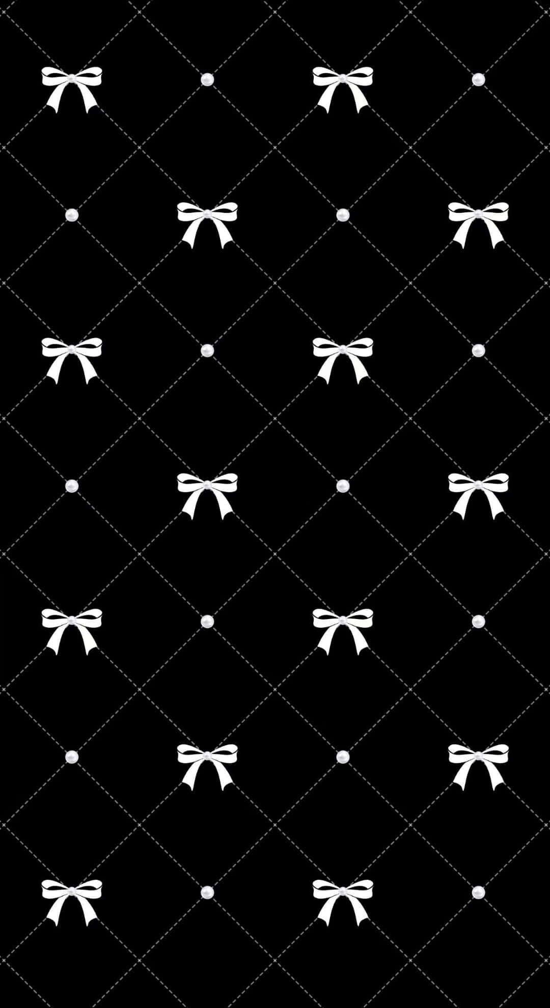 1080x1980 Download Dark Coquette Bow Pattern Wallpaper