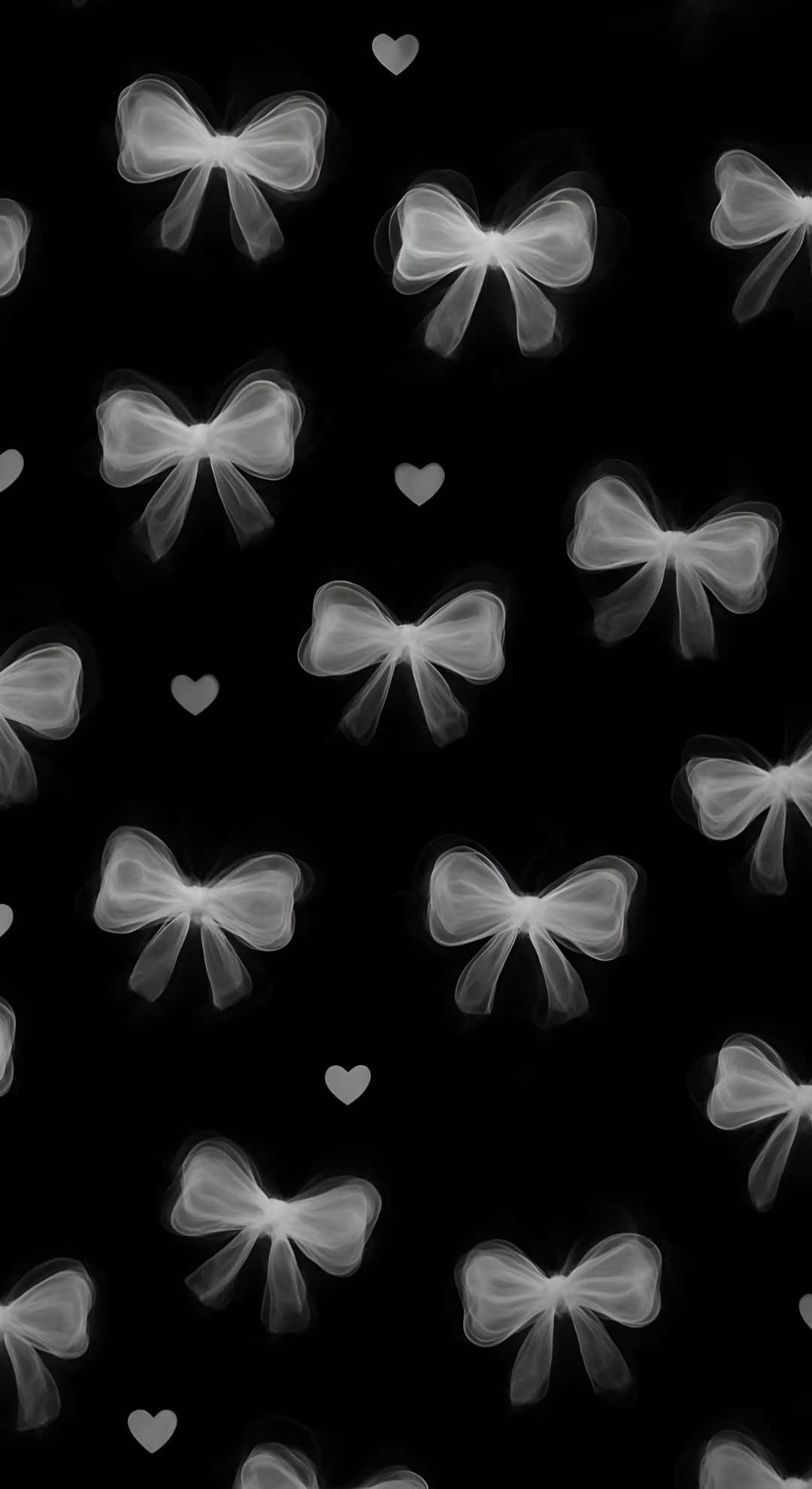 1080x1980 Download Dark Coquette Bows Pattern Wallpaper