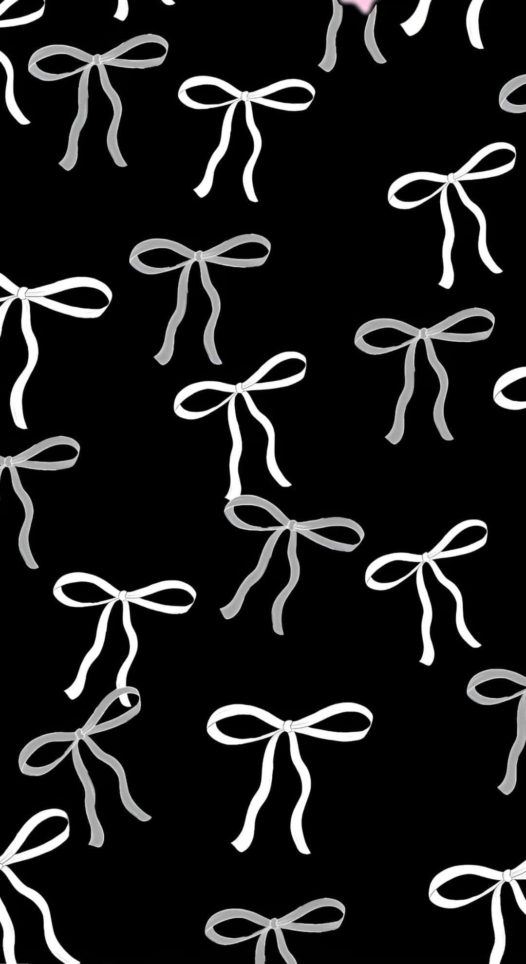 1080x1980 Download Dark Coquette Bow Pattern Wallpaper