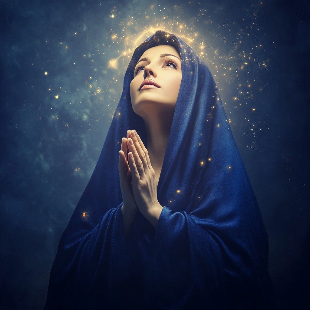 1024x1024 Download Serene celestial prayer Image, Prayer, Stars