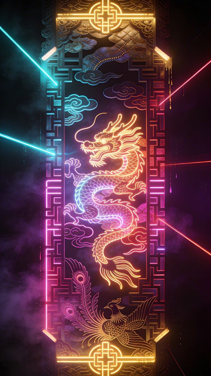 720x1280 Download Cyberpunk Chinese Fantasy Image, Cyberpunk, Dragon