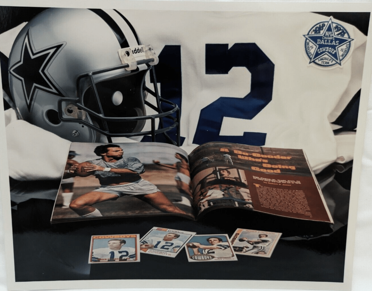1200x940 Dallas Cowboys Roger Staubach Jersey Promotional 8x10 Unsigned Gloss Photo