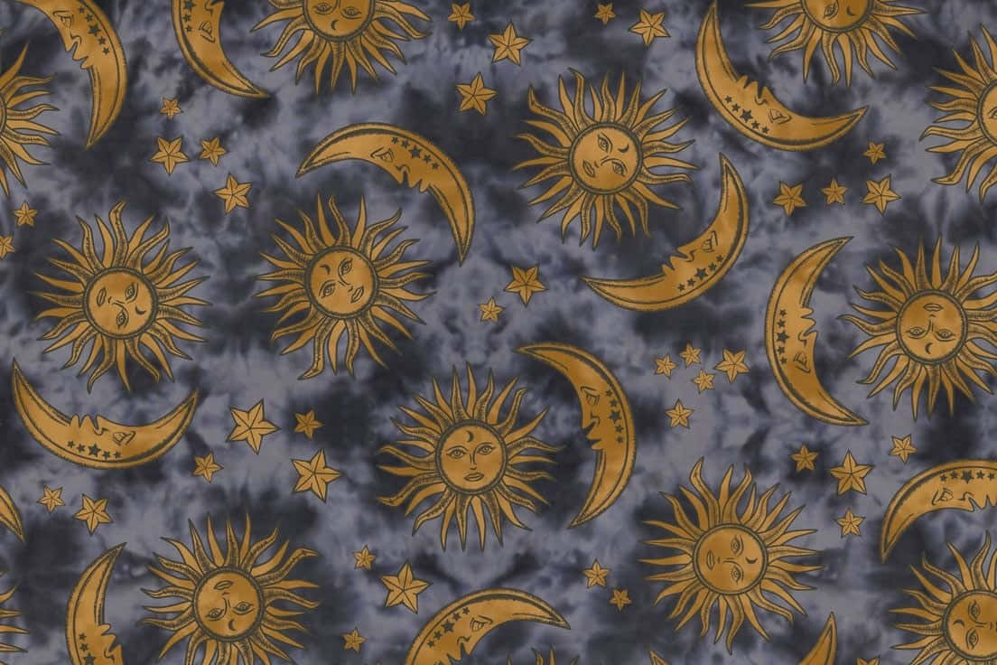 1104x736 Download Celestial Pattern Fabric Design Wallpaper