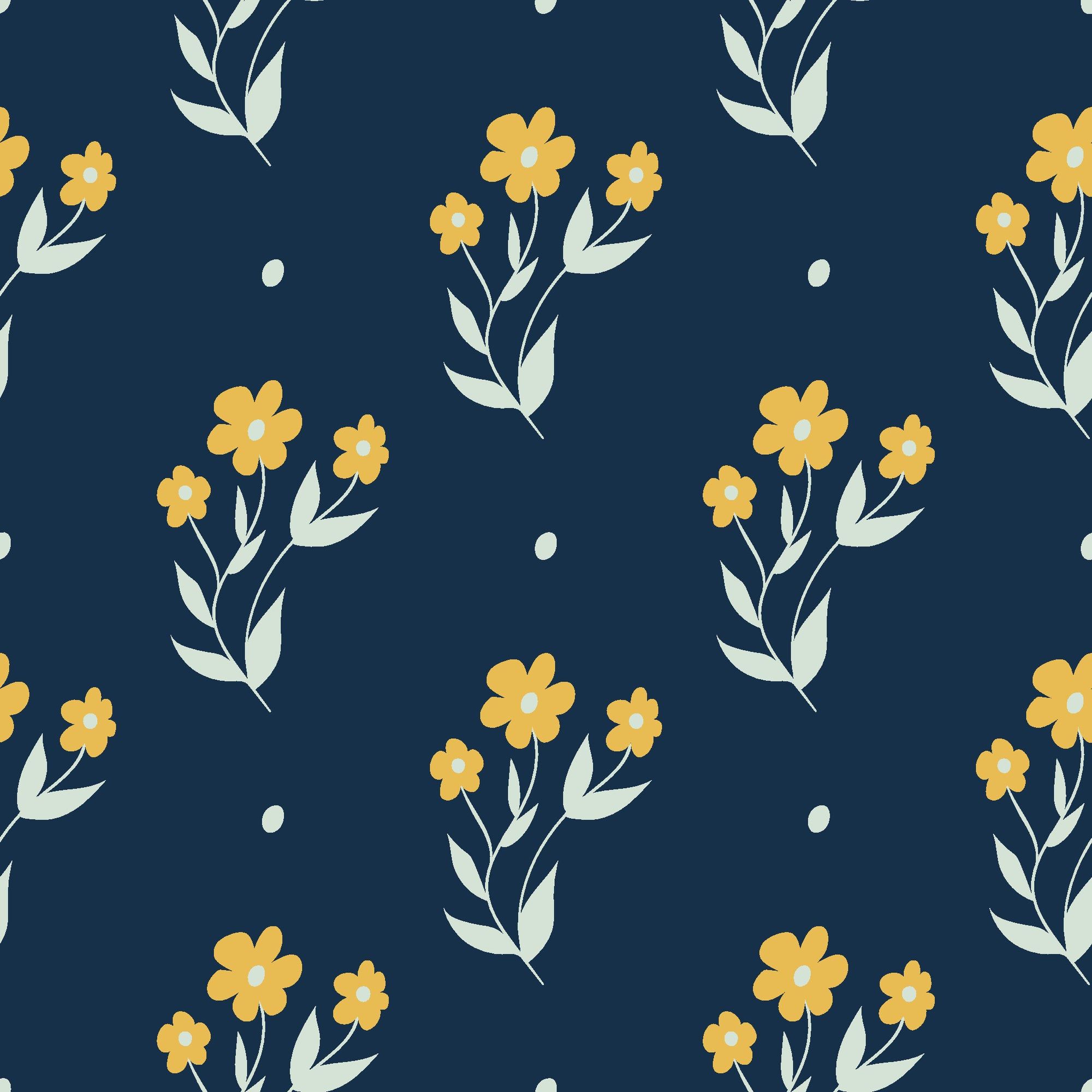 2000x2000 Buttercup Meadow Midnight Wallpaper