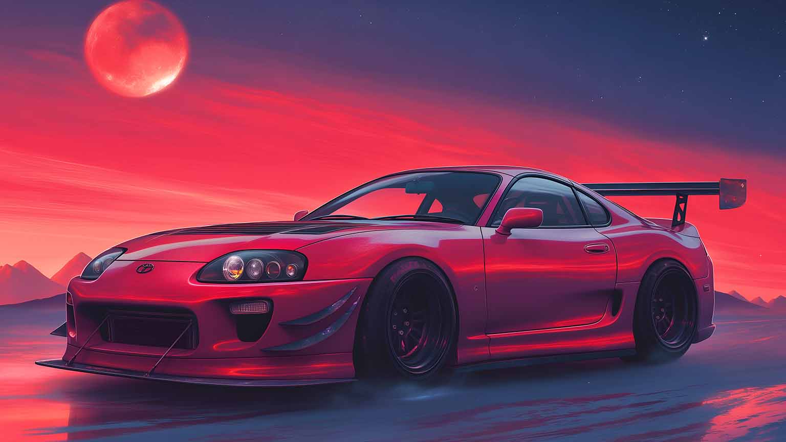 1536x864 Free Toyota Supra JDM Mars Night Desktop Wallpaper 4K