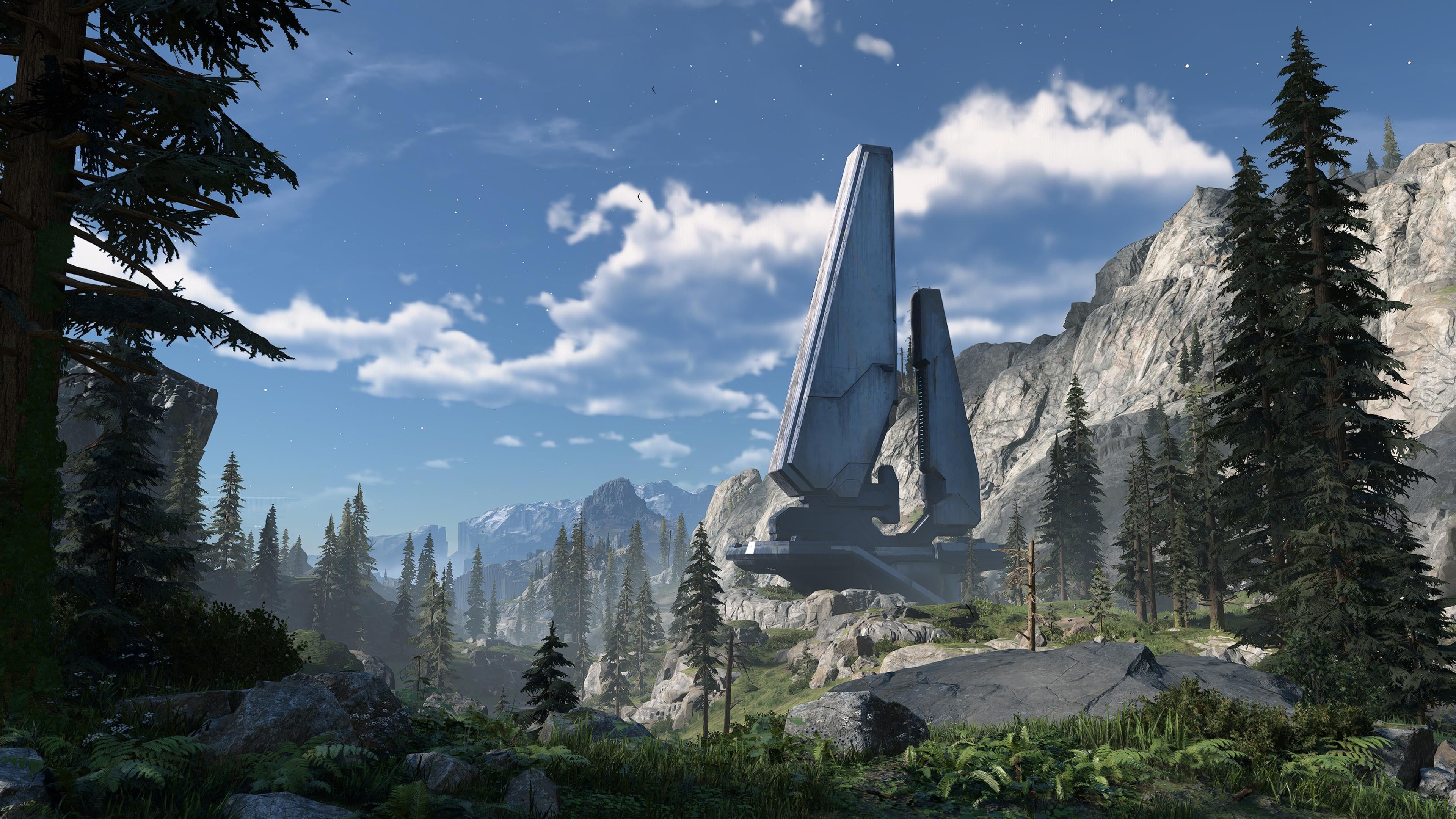 3840x2160 I made a Dynamic Halo Wallpaper that changes by time of day!