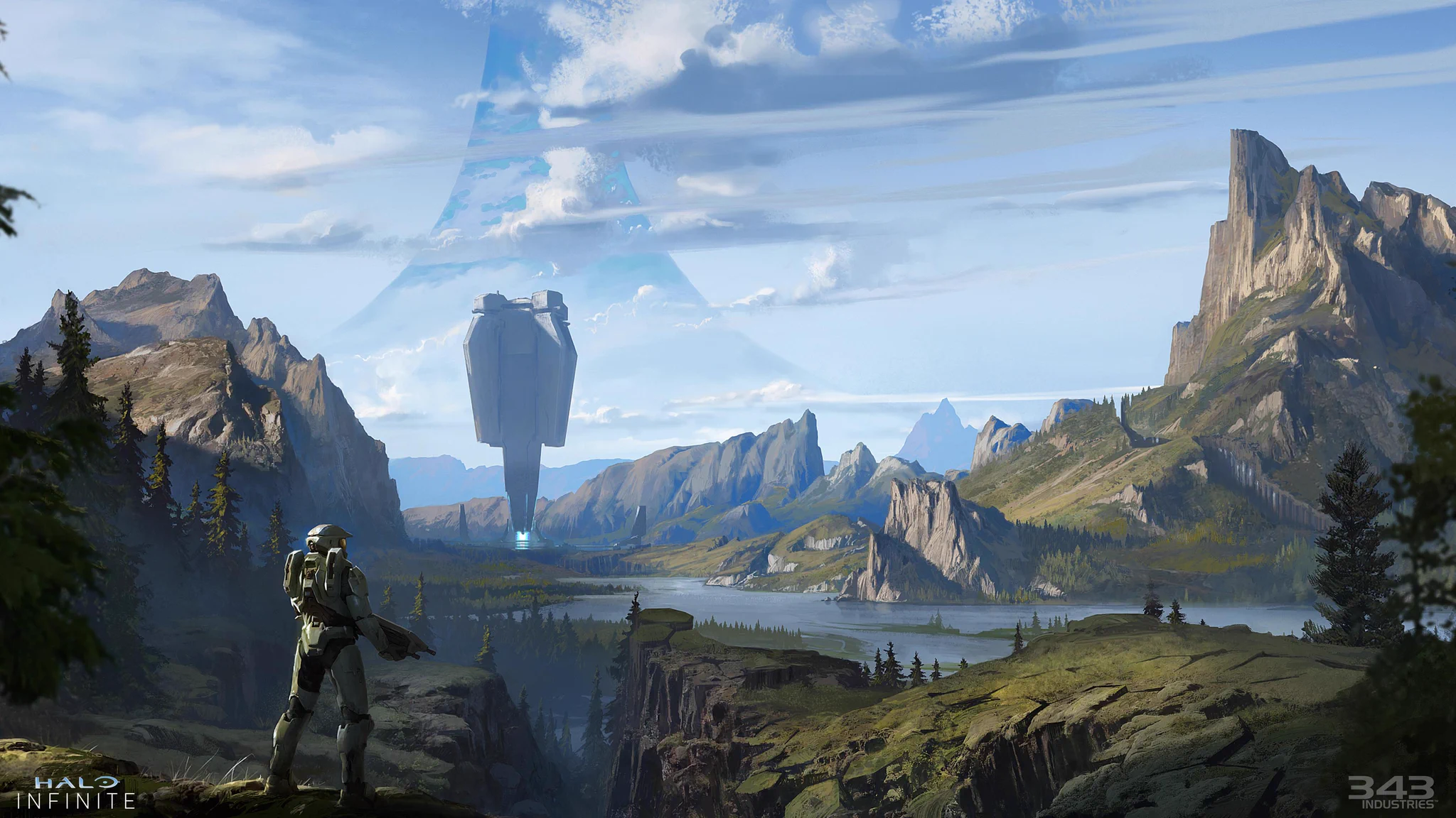 2048x1152 Halo on X: Take your first look behind the cover. As we kick off this weekend's Multiplayer Tech Preview, we invite you to take an early glance at stunning Art of #HaloInfinite