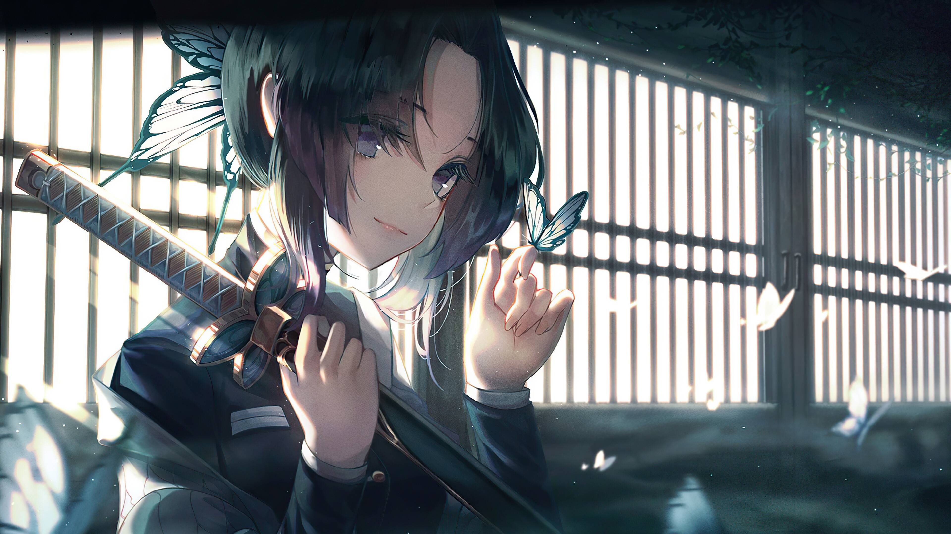 3840x2160 Shinobu Kocho Butterfly 8K Wallpaper, HD Anime 4K Wallpaper, Image, Photo and Background