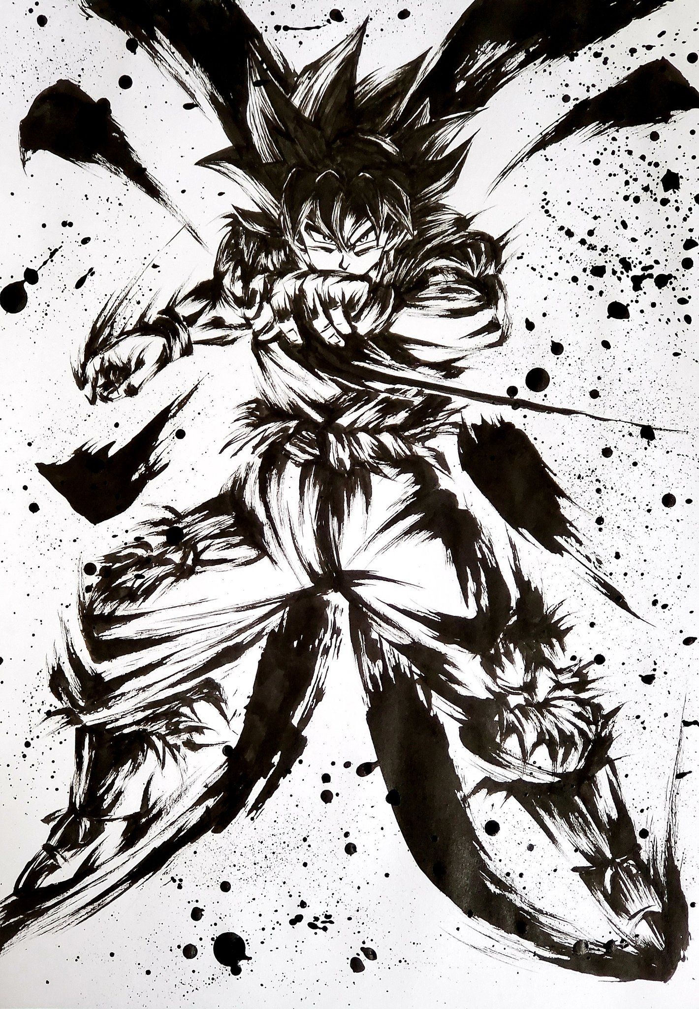 1420x2048 Goku Drawing Wallpaper