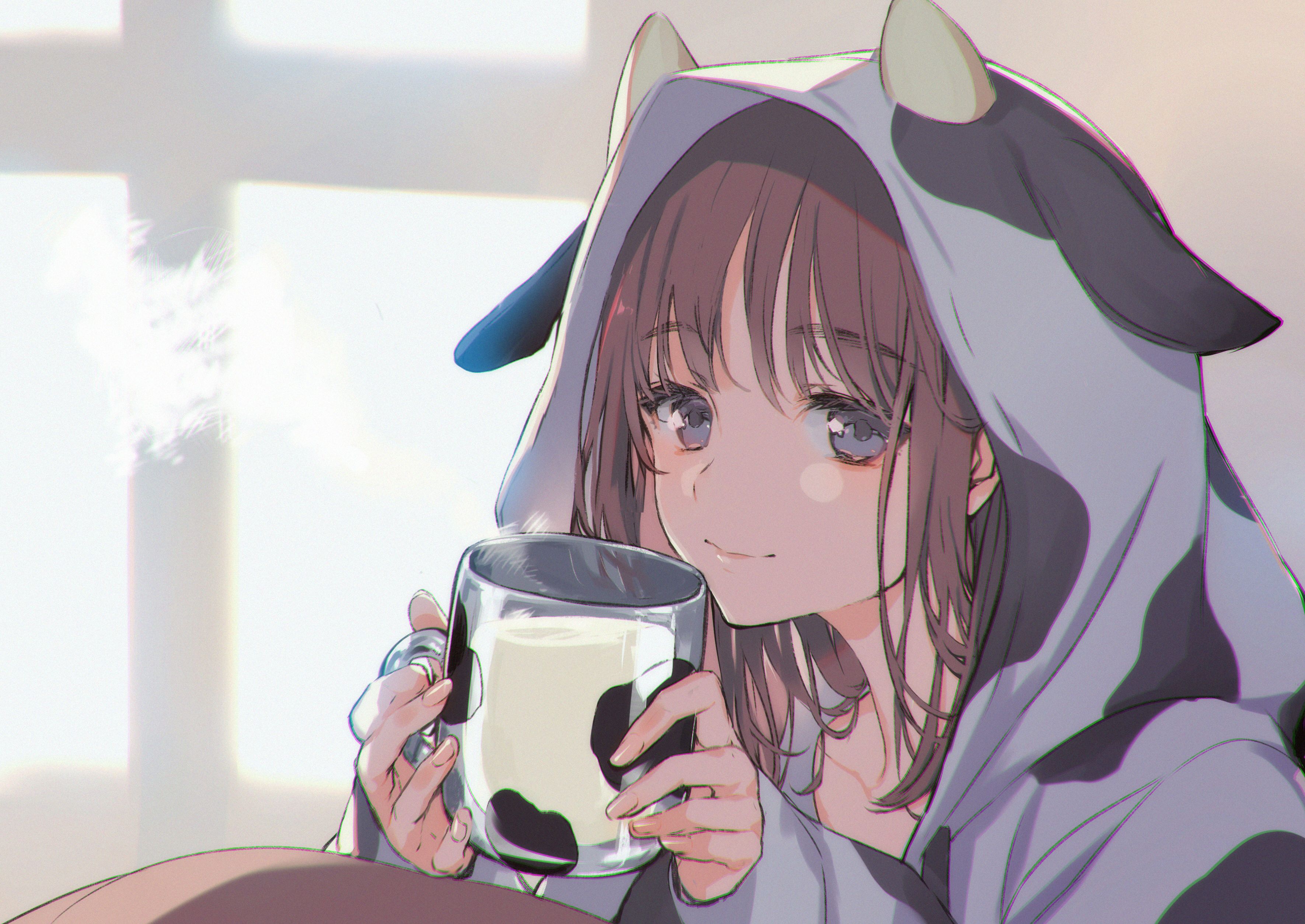 3541x2507 Anime Cow Girl Desktop Wallpaper