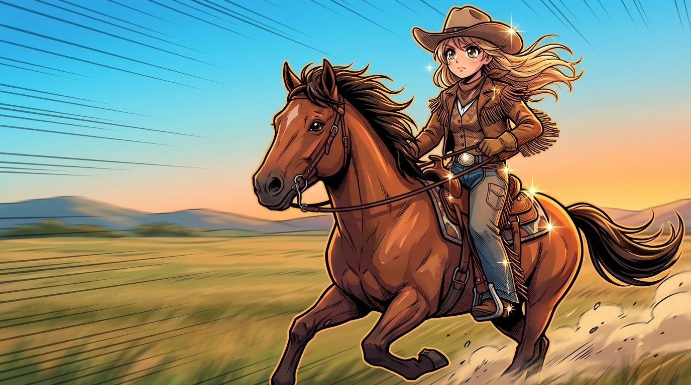 1376x768 Download Frontier Adventure Gallops Image, Horse, Anime