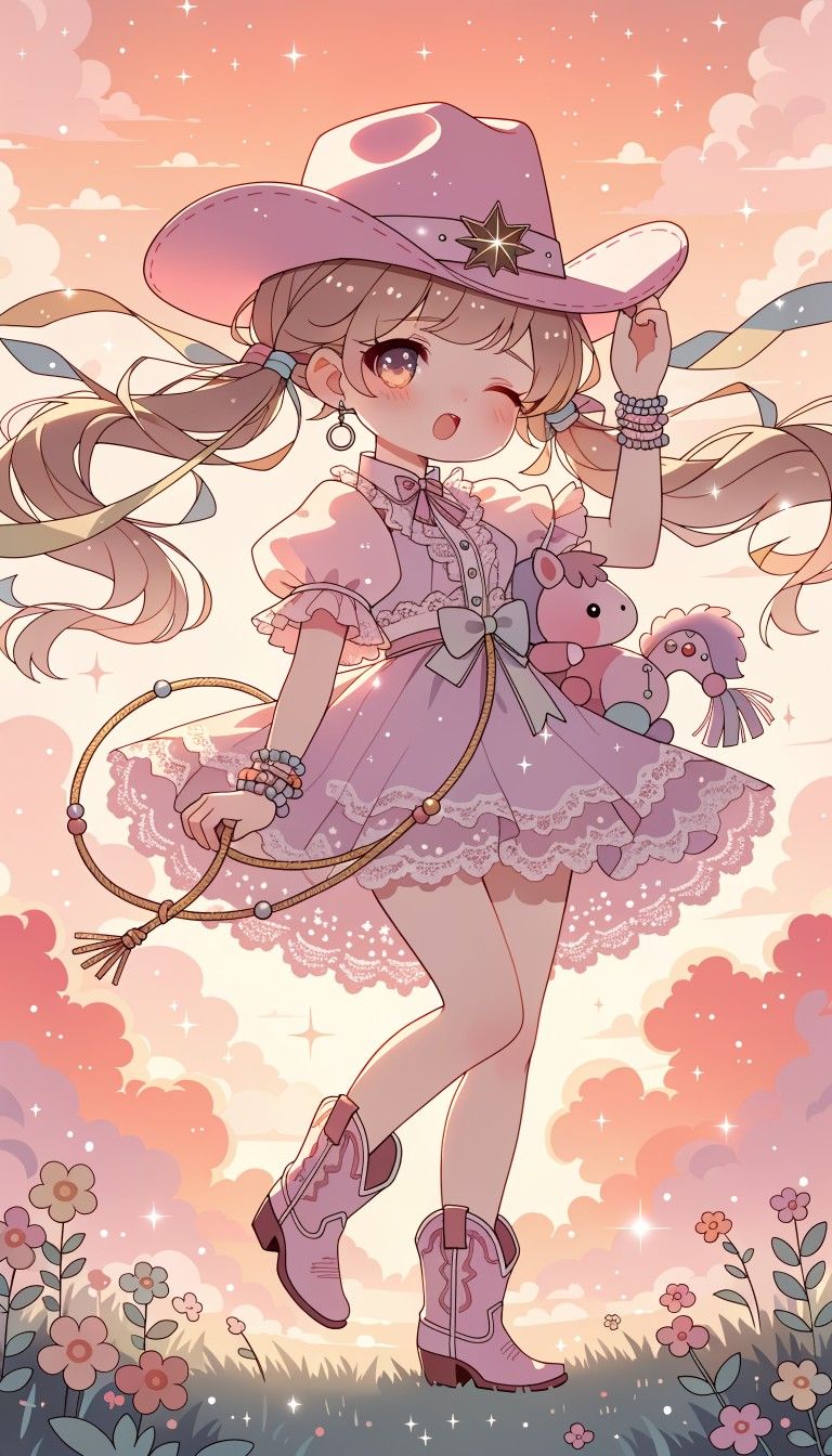 768x1344 Download Kawaii Anime Cowgirl Image, Kawaii, Anime