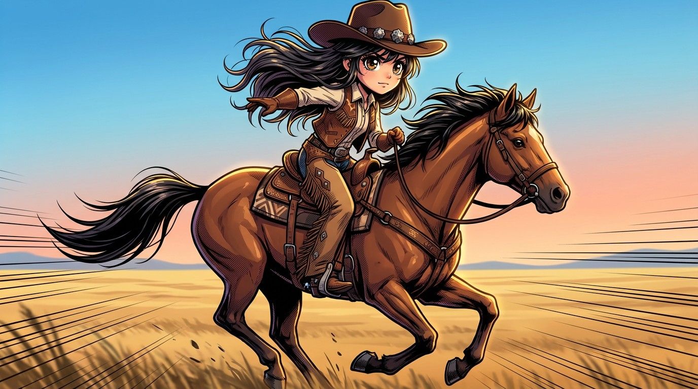 1376x768 Download Frontier Anime Adventure Image, Horse, Anime