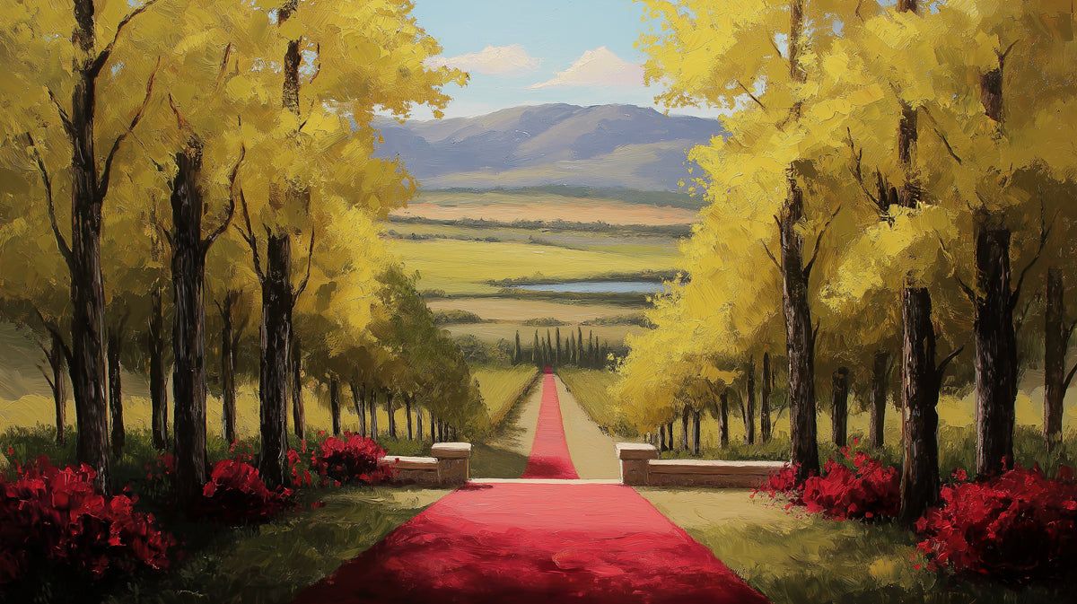1200x673 Autumn Vineyard Landscape Mural Wallpaper