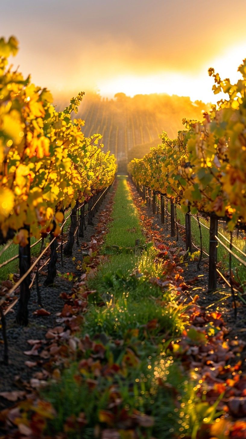 816x1456 Download Vineyard in autumn Image, Autumn, Grapes