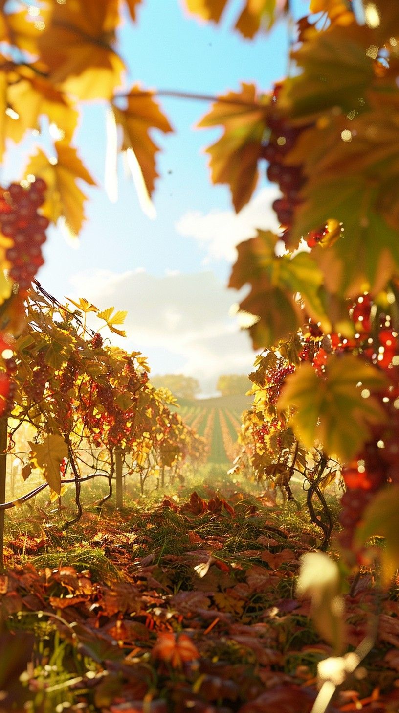 816x1456 Download Vineyard in autumn Image, Autumn, Grapes