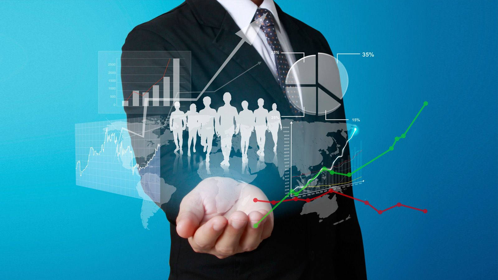 1600x900 Download Finance Statistics Chart Wallpaper