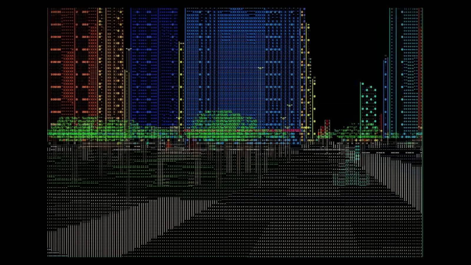 1600x900 Someone built a 3D cyberpunk city entirely from ASCII characters, and it's shockingly impressive