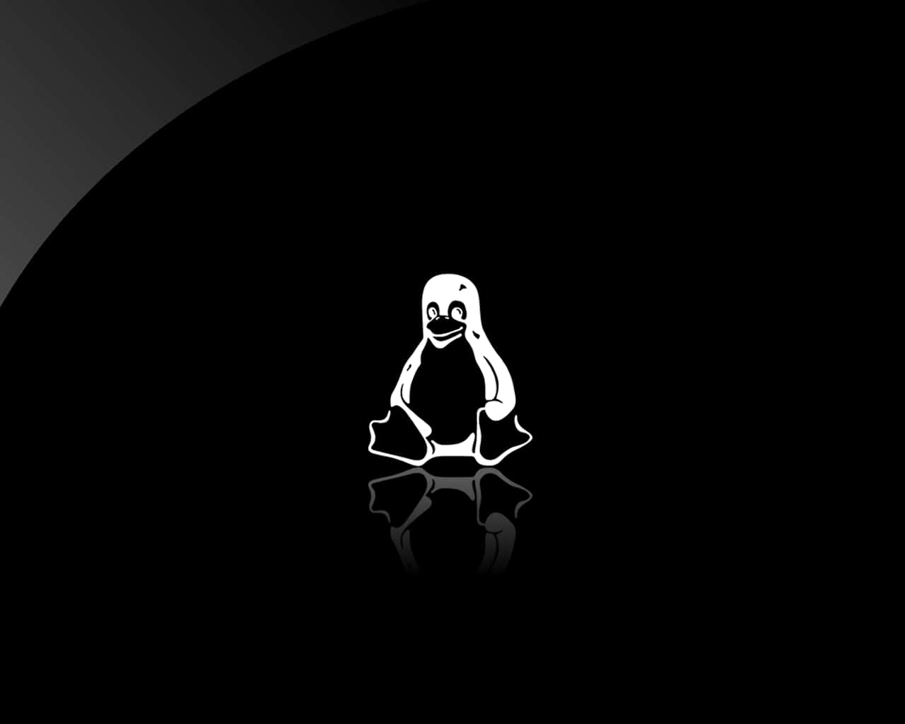 1280x1024 Download a penguin logo on a black background Picture