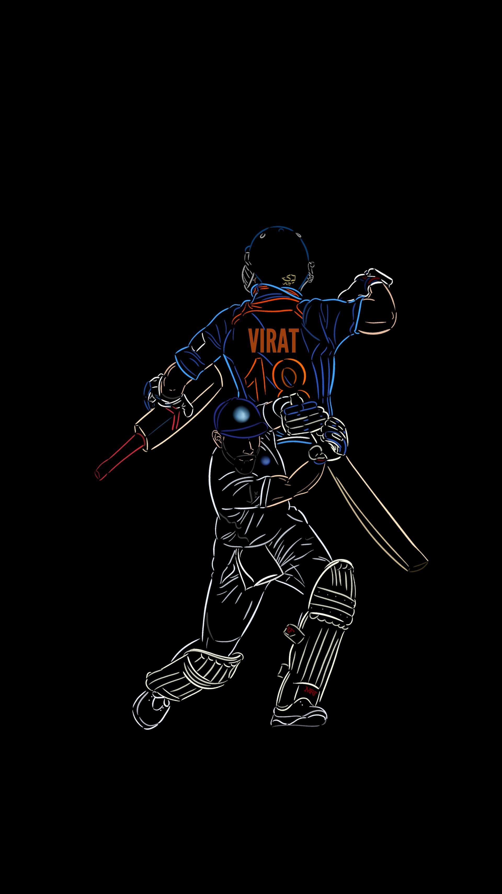 1920x3416 Virat Kohli Black And White Wallpaper