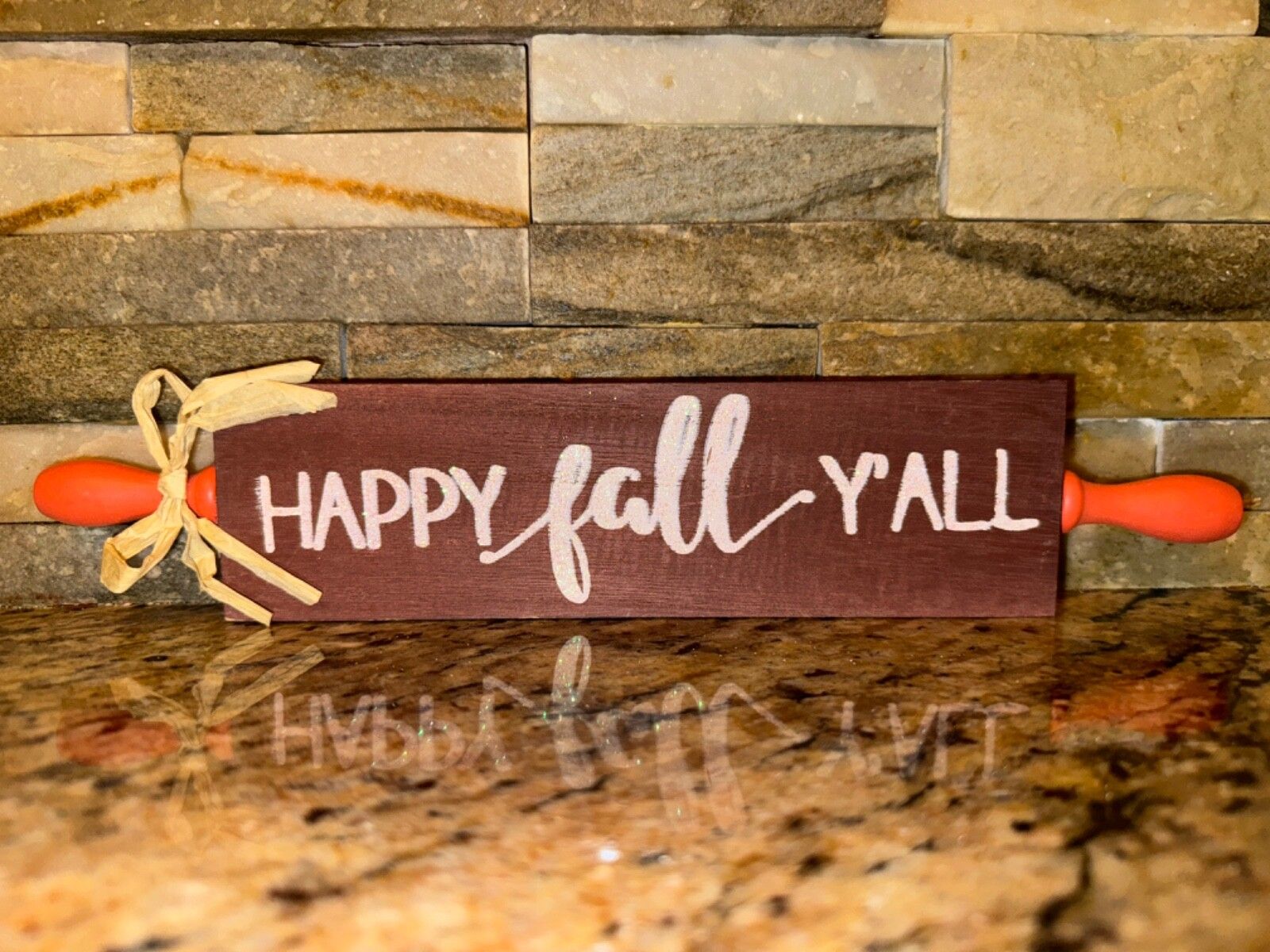 1600x1200 Happy Fall Y'All Decor Wooden Rolling Pin Shaped Sign 12 Long Wreath Crafts