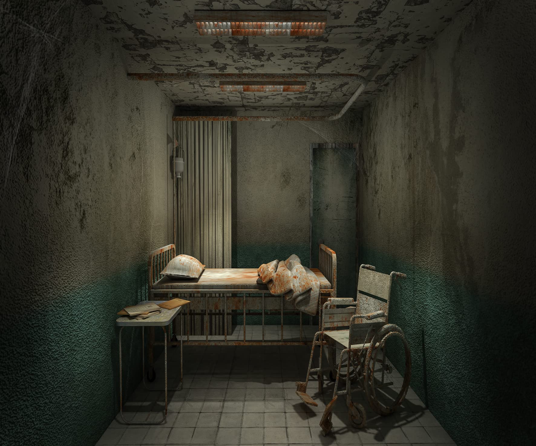 1772x1476 Amazon.com : SADFA 10x8ft Halloween Theme Photography Backdrop Scary Morgue Haunted House Psychiatric Hospital Background Trick or Treat Party Decoration Photo Studio Props
