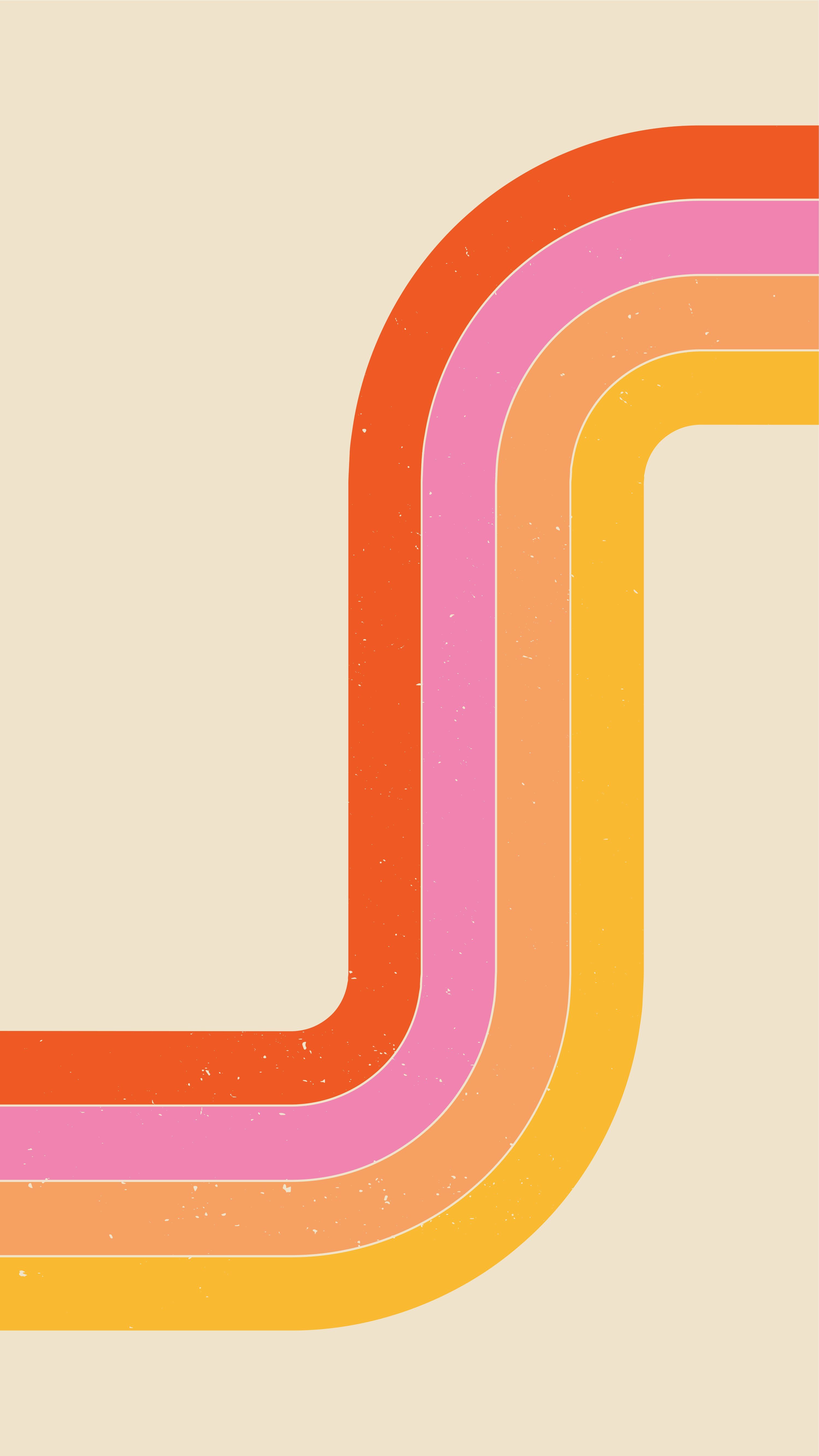 3000x5333 Retro rainbow stripes on a cream background Vector Illustration