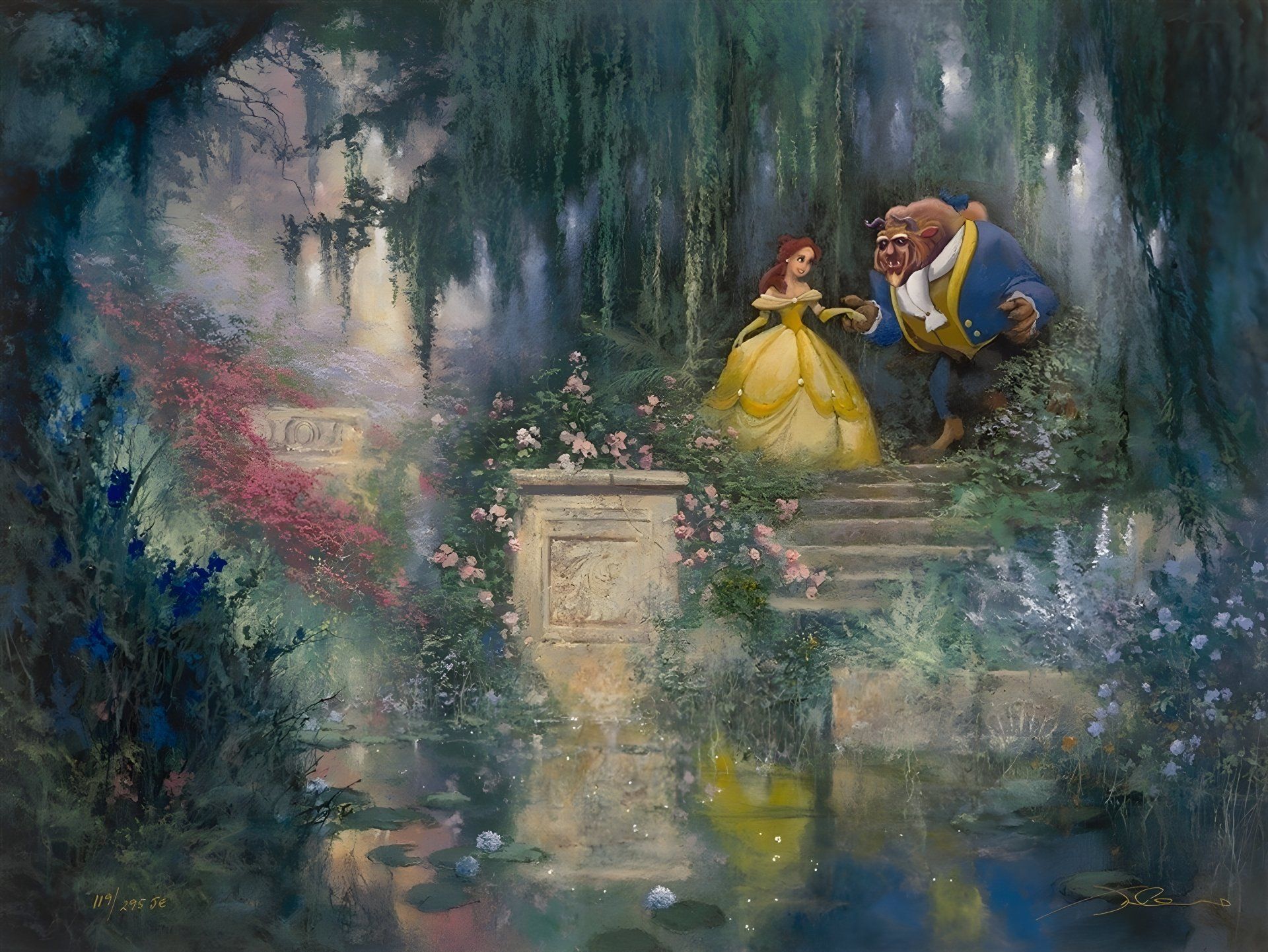 1920x1442 Enchanted Garden: Belle & the Beast