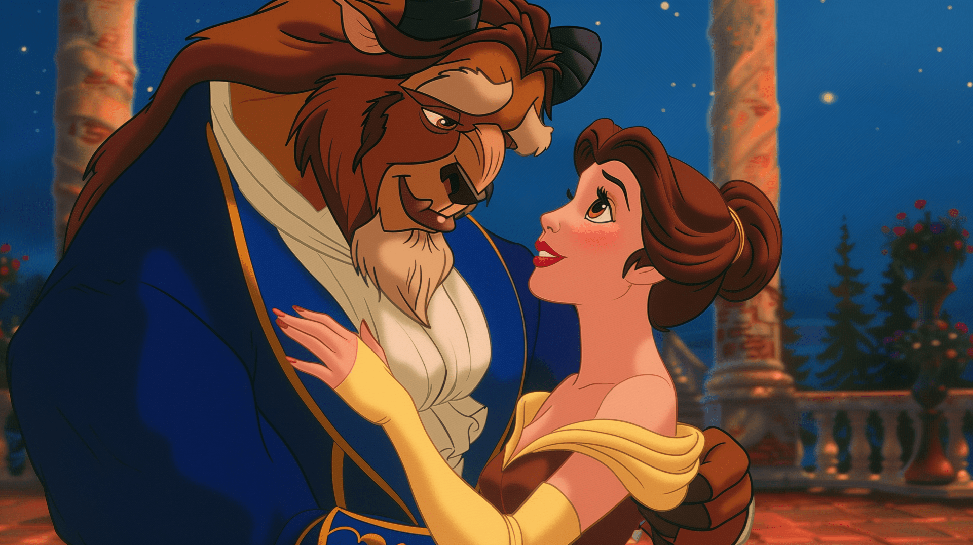 1920x1076 Beauty and the Beast HD Wallpaper: Belle and Beast