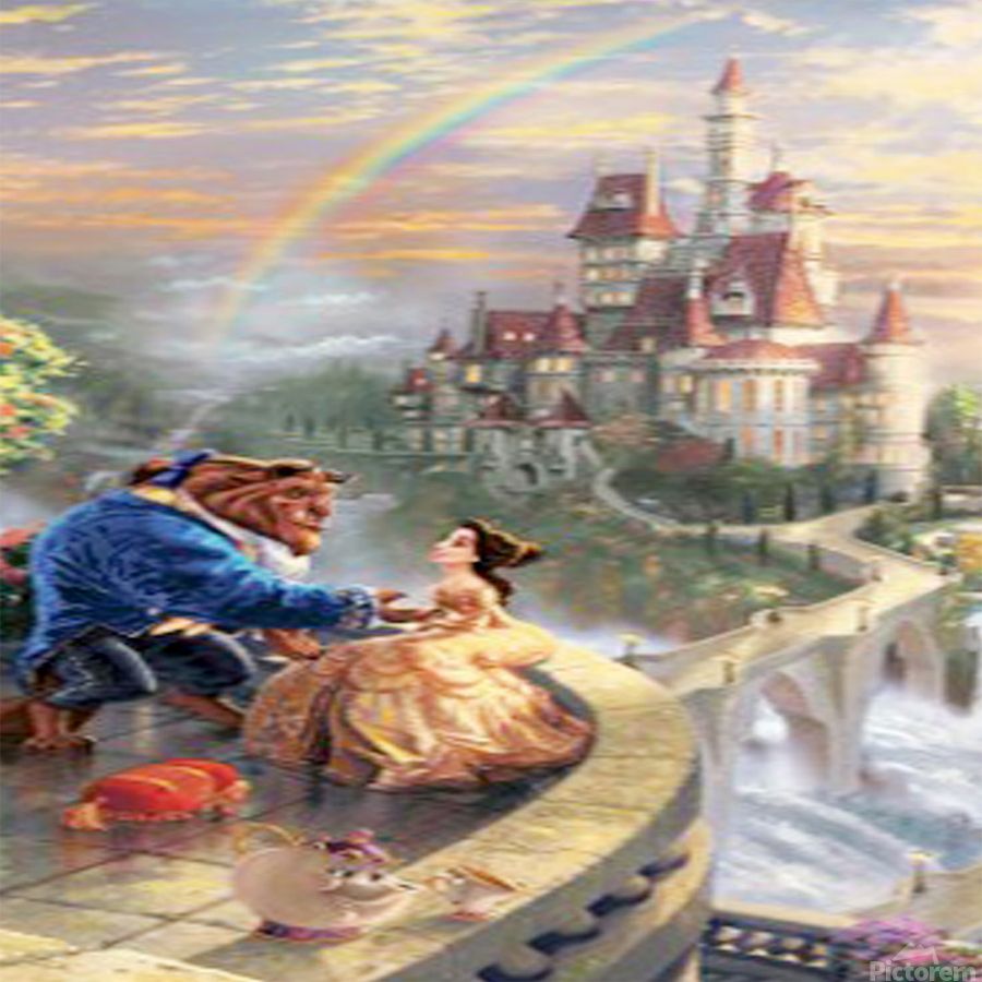 900x900 Beauty and The Beast Castle by Artworkshop Wall Art