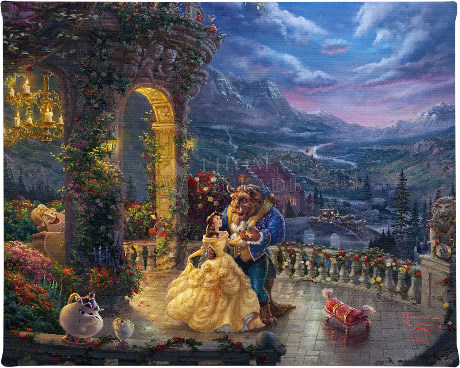 1500x1200 Shop Disney Beauty and the Beast Dancing in the Moonlight x 10 Gallery Wrapped Canvas Wall Art From Thomas Kinkade Studios
