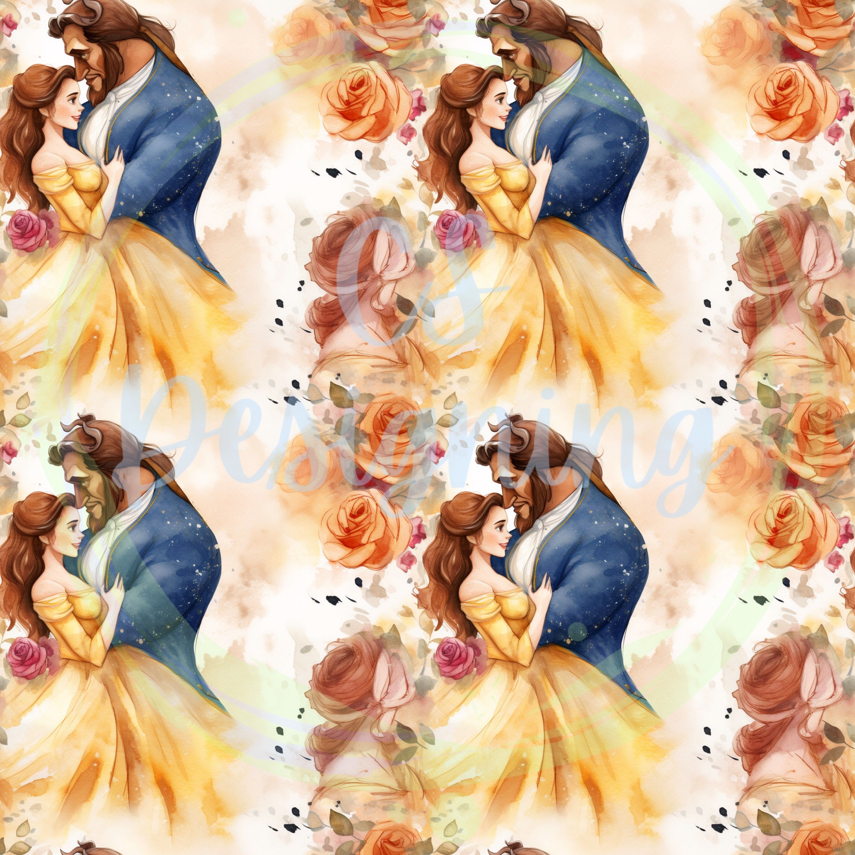 3000x3000 Beauty and the Beast, princess Seamless Pattern, seamless Pattern, digital Paper, digital, paper, seamless, design, clipart, printable, pattern, belle