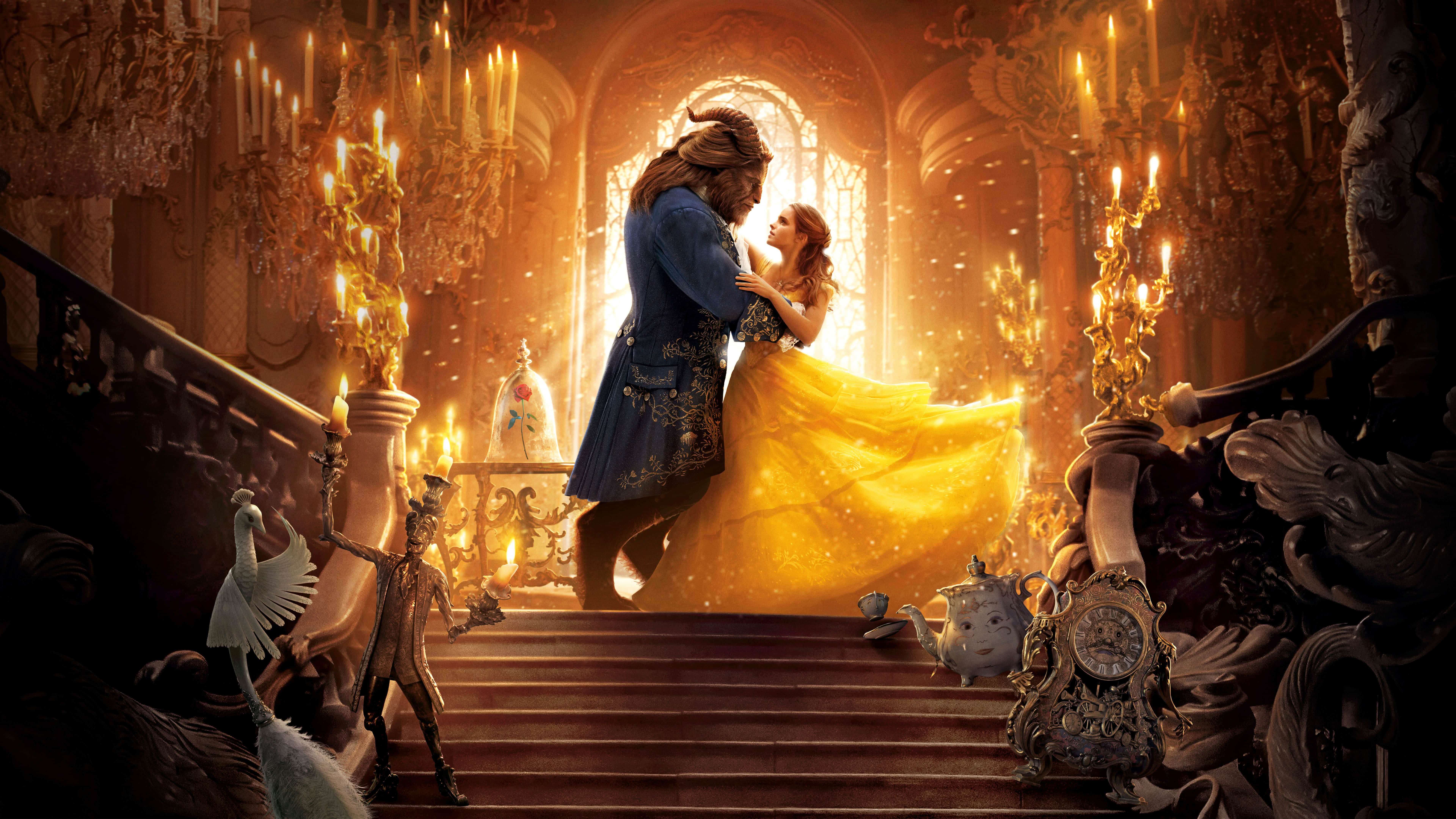 7680x4320 Beauty And The Beast Dancing UHD 8K Wallpaper
