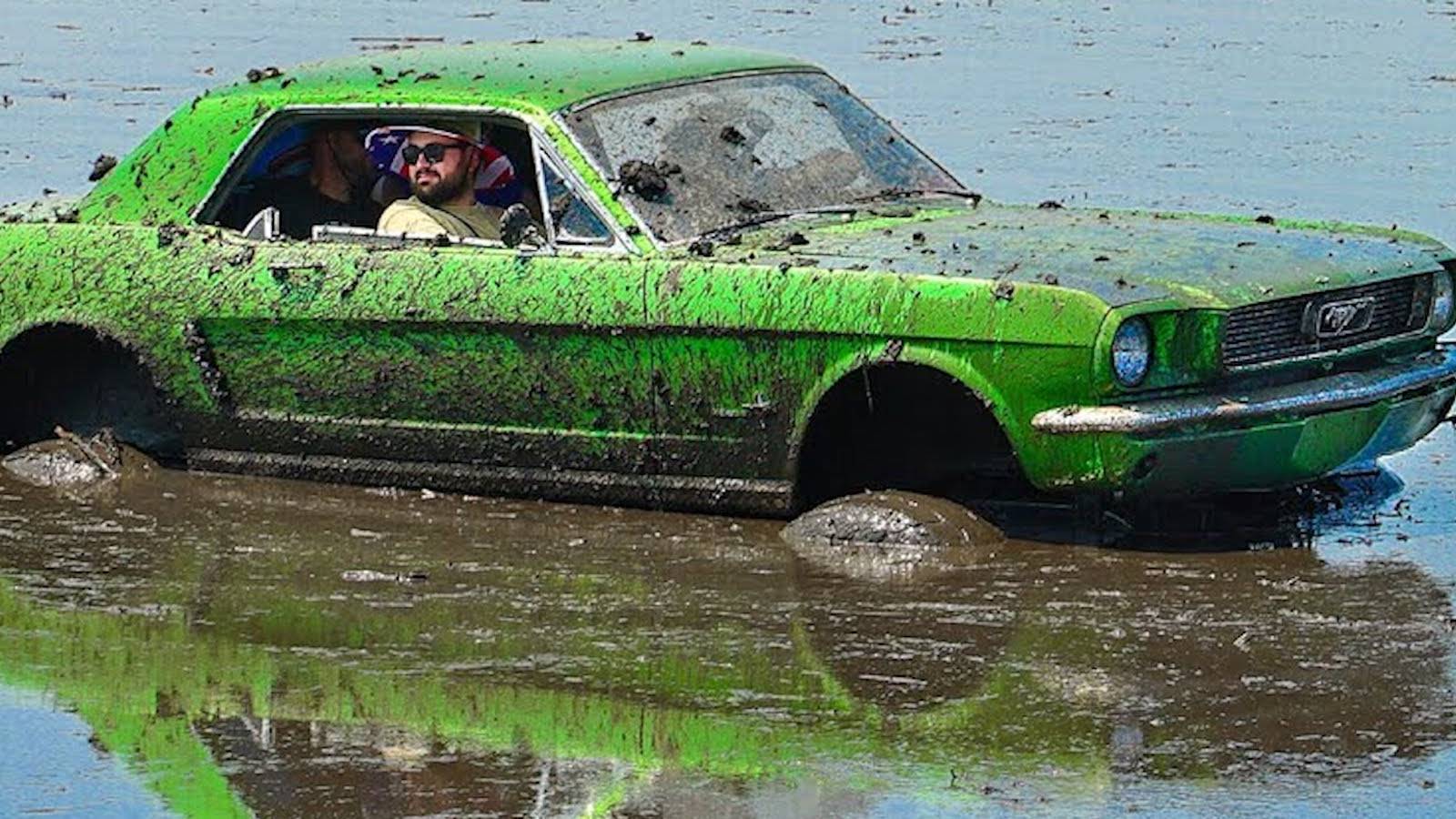 1600x900 Watch This Mud Pond Humble A Lifted Mustang